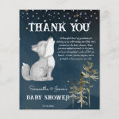 Little wolf thema baby shower bedankje (Voorkant)