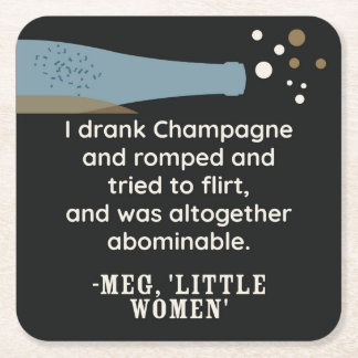 Little Women Champagne Quote Schattigee literaire  Kartonnen Onderzetters
