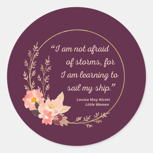 Little Women Quote I - Cute Style Ronde Sticker (Voorkant)