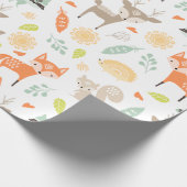 Little Woodland Animals op White Background Cadeaupapier (Hoek)
