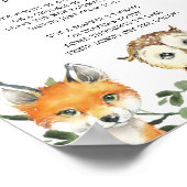 Little Woodland Baby shower Diaper Thoughts Sign Poster (Hoek)