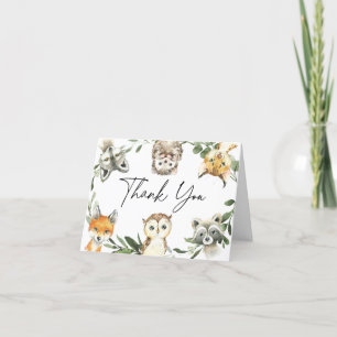 Little Woodland Baby shower Hartelijk dank Bedankkaart