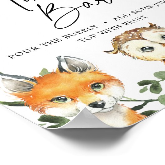 Little Woodland Baby shower Mimosa Bar Sign Poster (Hoek)