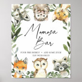 Little Woodland Baby shower Mimosa Bar Sign Poster (Voorkant)