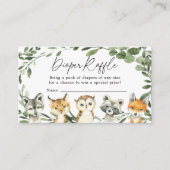Little Woodland Diaper Raffle Baby shower Card Informatiekaartje (Voorkant)