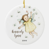 Little Woodland Fairy Personalized Girl's Name Keramisch Ornament (Achterkant)