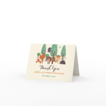 Little Woodland Friends Baby Shower Dankkaart