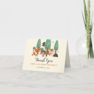 Little Woodland Friends Baby Shower Dankkaart Bedankkaart