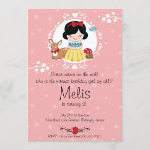 Little Woodland Princess Birthday Party Invitation Kaart