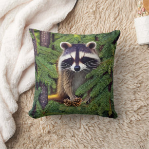 Little Woodland Wilderness Raccoon Kussen