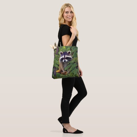 Little Woodland Wilderness Raccoon Tote Bag (Op model)
