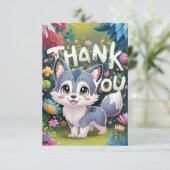 Little Woodland Wolf Bedankkaart (Staand voorkant)