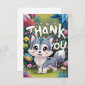 Little Woodland Wolf Bedankkaart (Voorkant / Achterkant)