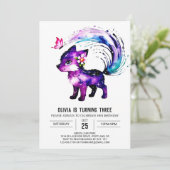 Little Woodland Wolf Digitaal Meisje Verjaardag Kaart (Staand voorkant)