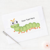 Little Worm (gepersonaliseerd) Rechthoekige Sticker (Envelop)