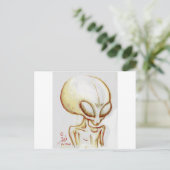 Little Yellow alien form - Ik ben nummer vier Briefkaart (Staand voorkant)