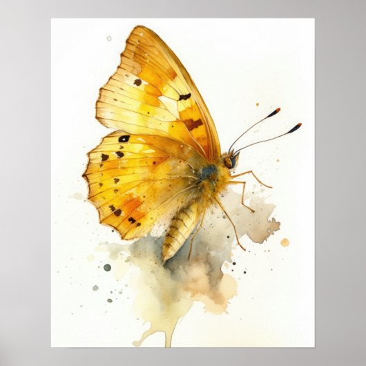 Little Yellow Butterfly Art Print Poster (Voorkant)