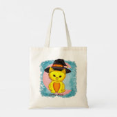 Little Yellow Cat Witch aangepaste canvas tassen (Achterkant)