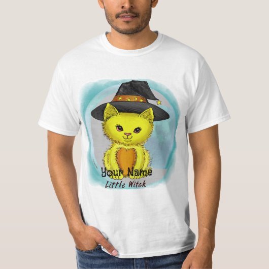 Little Yellow Cat Witch aangepaste T-shirts (Voorkant)