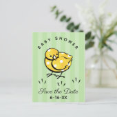 Little Yellow Chick Baby shower Save the Date Aankondigingskaart (Staand voorkant)