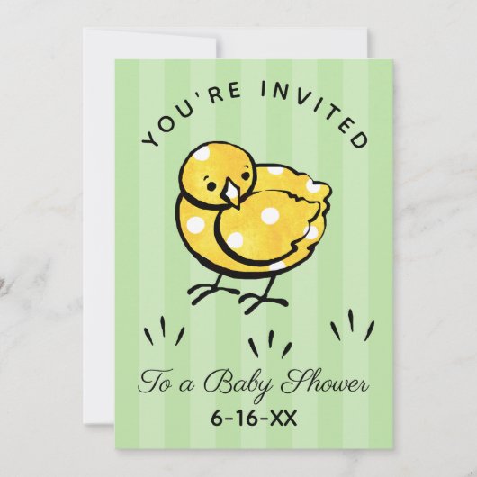 Little Yellow Chick Baby shower uitnodiging (Voorkant)