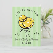 Little Yellow Chick Baby shower uitnodiging (Staand voorkant)