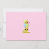 Little Yellow Chick Birthday Invitation roink Kaart (Achterkant)