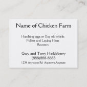 Little Yellow Chick - Chicken Boerderij Visitekaartje (Achterkant)
