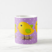 Little Yellow Chick Paars Polka Dots Koffiemok (Center)