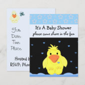 Little Yellow Duck Baby shower Kaart (Voorkant / Achterkant)