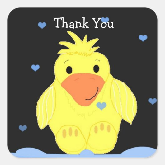 Little Yellow Duck Vierkante Sticker (Voorkant)