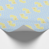 Little Yellow Duck Wrapping Paper (Light Blue) Cadeaupapier (Hoek)