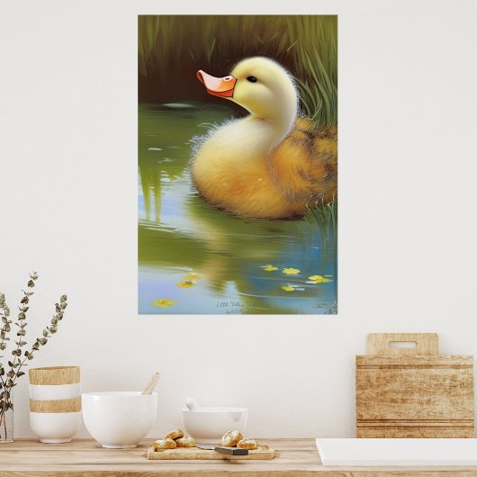 Little Yellow Duckie - AI Fantasy Art nog Life Poster (Keuken)
