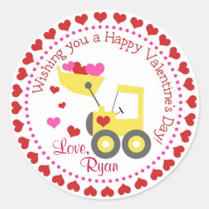 Little Yellow Dump Truck Valentijnsdag Stickers