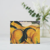 Little Yellow Horses 1912, ingediend door Franz Ma Briefkaart (Staand voorkant)