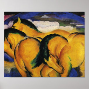 Little Yellow Horses 1912 van Franz Marc Poster