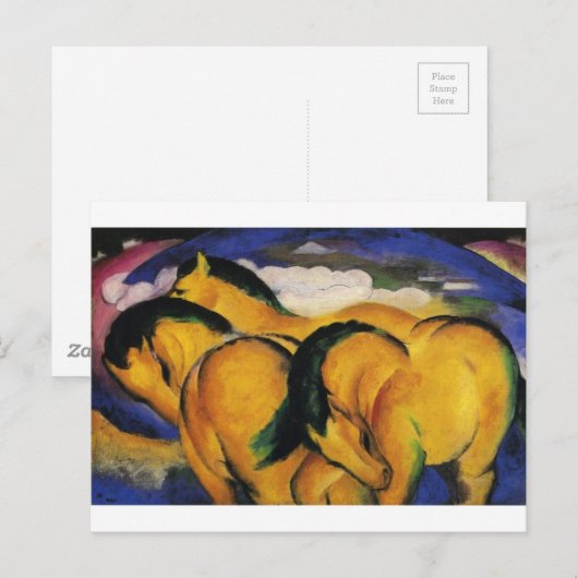 Little Yellow Horses door Franz Marc Briefkaart (Voorkant / Achterkant)