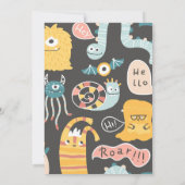 Little Yellow Monster 2e verjaardag uitnodiging (Achterkant)