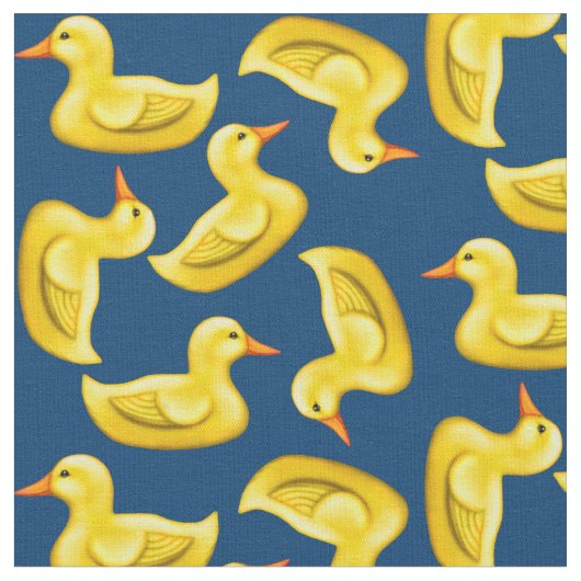 Little Yellow Rubber Duck Fabric Stof (Close Up)