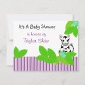Little Zebra Baby shower Invitation Kaart (Voorkant)