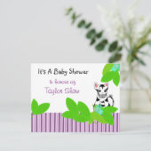 Little Zebra Baby shower Invitation Kaart (Staand voorkant)