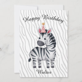 Little Zebra birthday card for child Kaart