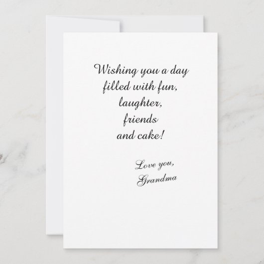 Little Zebra birthday card for child Kaart (Achterkant)