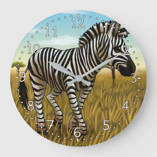 Little Zebra clock Grote Klok (Voorkant)