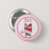 Little Zutano Owls NAME TAG Custom Button (Voorkant /achterkant)