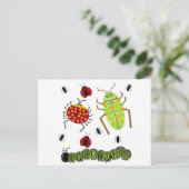 Littlebeane bugs snijdt Ladybug Ant Caterstyle Briefkaart (Staand voorkant)