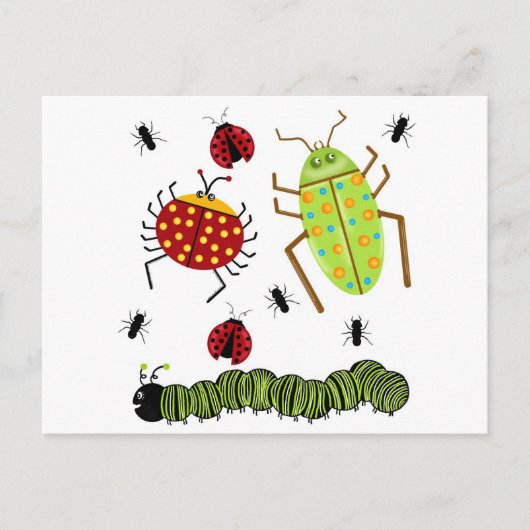 Littlebeane bugs snijdt Ladybug Ant Caterstyle Briefkaart (Voorkant)