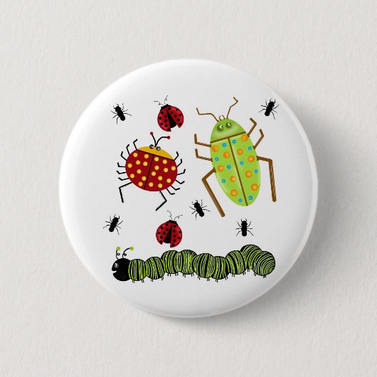 Littlebeane bugs snijdt Ladybug Ant Caterstyle Ronde Button 5,7 Cm (Voorkant)