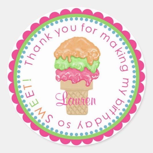 Littlebeane Ice Cream Cone Stickers (Voorkant)