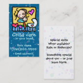 LIttleGirlie Babysitter - Aangepaste kaart BLU voo Visitekaartje (Voorkant / Achterkant)